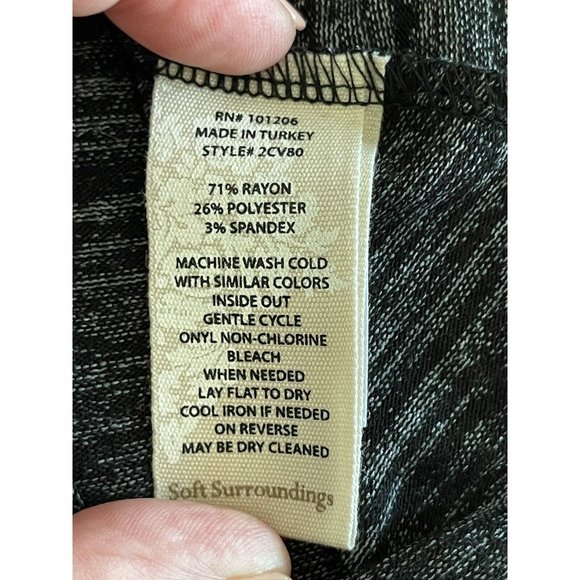 Soft Surroundings Perfect A-line Long Sleeve Tunic Top Gray V-Neck 2CV80 XS - Picture 4 of 7